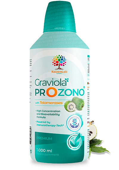 Prozone Graviola avec télomérase. Extrait concentré de Graviola Guanabana avec Ozone, Télomérase et Pau de Arco Complément idéal dans la prévention et le traitement du cancer